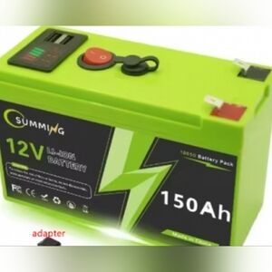 Summing 12V 150Ah Li-ion battery With Cables And Charger New In Box